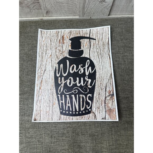 Rustic Bathroom 8x10 Wall Art Prints Set Of 4 Wipe Flush Wash Shower Unframed - Picture 2 of 8